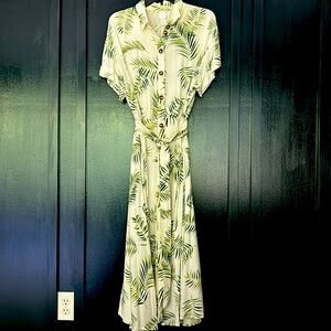 Tropical button down dress